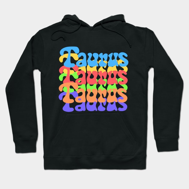 Rainbow Popart Taurus Hoodie by Scarlett Blue